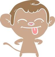 funny flat color style cartoon monkey vector