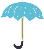 caricatura, garabato, paraguas abierto vector