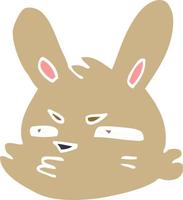 cartoon doodle moody rabbit vector