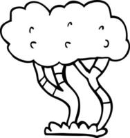 line drawing cartoon tree vector