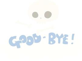 flat color illustration of a cartoon good-bye symbol vector