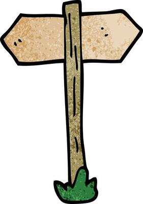 cartoon doodle sign posts