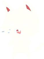 flat color style cartoon cat hissing vector