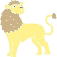 león de dibujos animados de estilo de color plano vector