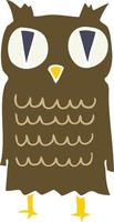 flat color style cartoon owl vector