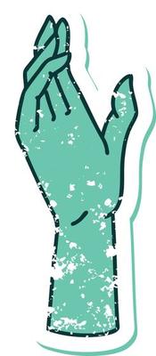 iconic distressed sticker tattoo style image of a hand