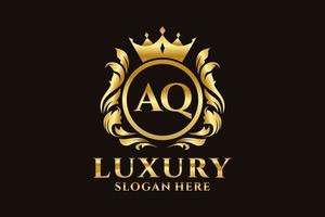 Initial AQ Letter Royal Luxury Logo template in vector art for luxurious branding projects and other vector illustration.