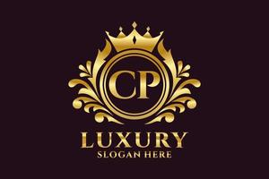 Initial CP Letter Royal Luxury Logo template in vector art for luxurious branding projects and other vector illustration.