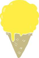 flat color style cartoon ice cream vector
