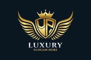 Luxury royal wing Letter VP crest Gold color Logo vector, Victory logo, crest logo, wing logo, vector logo template.