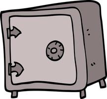 hand drawn doodle style cartoon old safe vector