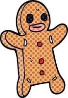 cartoon doodle gingerbread man vector