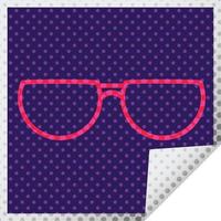 spectacles graphic vector illustration square peeling sticker