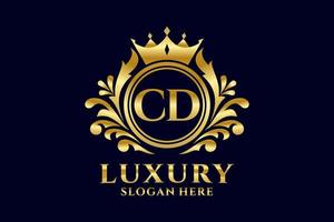 Initial CD Letter Royal Luxury Logo template in vector art for luxurious branding projects and other vector illustration.