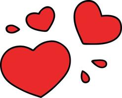 dibujos animados amor corazón símbolos golpeando vector