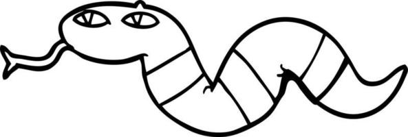 line drawing cartoon of a snake vector