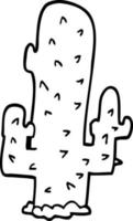 line drawing cartoon cactus vector