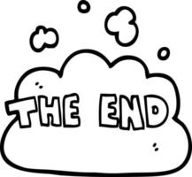 line drawing cartoon wording the end vector