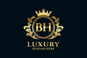 Initial BH Letter Royal Luxury Logo template in vector art for luxurious branding projects and other vector illustration.
