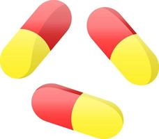 Flat colour illustration of some medical pills vector