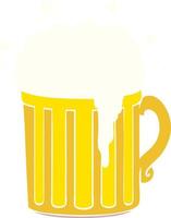 flat color style cartoon mug of beer vector