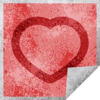 heart symbol graphic vector illustration square sticker
