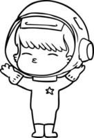 cartoon curious astronaut vector