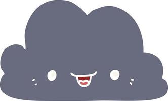 cute flat color style cartoon cloud vector