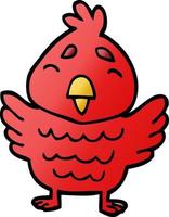 cartoon doodle red bird vector