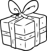 line drawing of a wrapped gift vector
