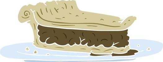 flat color style cartoon meat pie vector