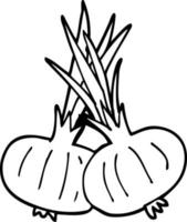 line drawing cartoon brown onions vector