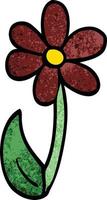 cartoon doodle single flower vector