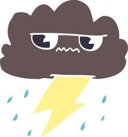 cartoon doodle thunder weather cloud vector