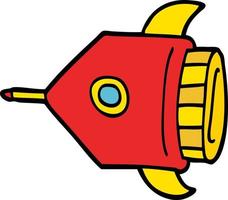 cartoon doodle rocket vector