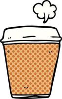 cartoon doodle coffee cup vector