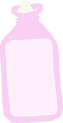flat color illustration of a cartoon hot water bottle