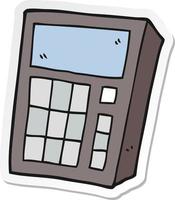 sticker of a cartoon calculator vector