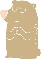 cartoon doodle shy bear vector