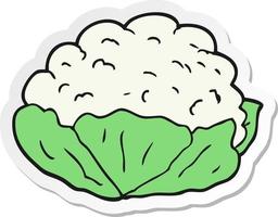 sticker of a cartoon cauliflower vector