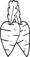 line drawing cartoon carrots vector