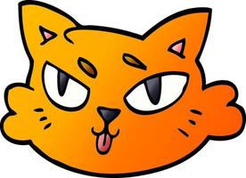 cartoon doodle of a cats face vector