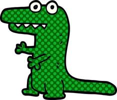 cartoon doodle crazy alligator vector