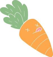 flat color style cartoon dead carrot vector