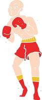 flat color illustration of a cartoon boxer vector