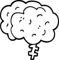 line drawing cartoon brain vector