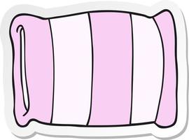 sticker of a cartoon pillow vector