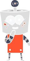 happy flat color style cartoon robot giggling vector