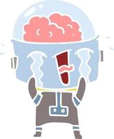 flat color style cartoon crying robot vector