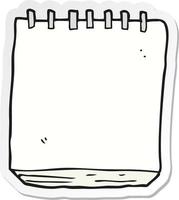 sticker of a cartoon note pad vector